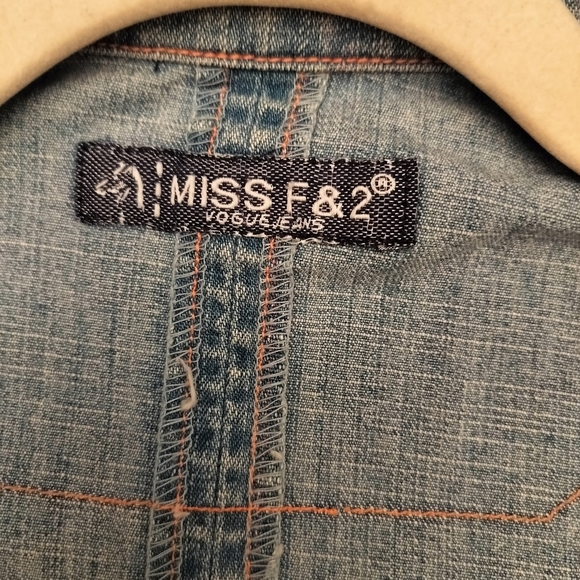 Miss F&2 Vintage Lace Trim Cream Blue Top and Shorts - Picture 4 of 11